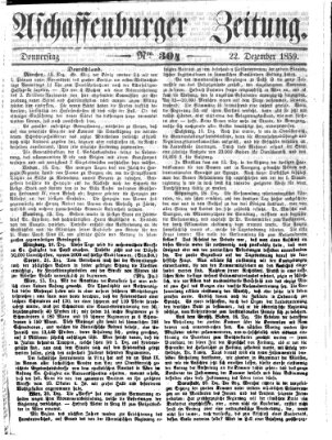 Aschaffenburger Zeitung Donnerstag 22. Dezember 1859