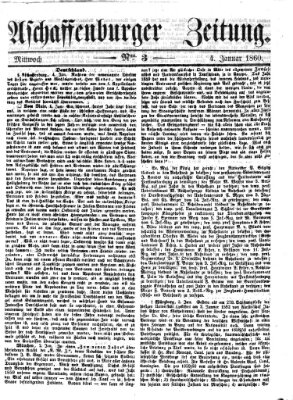 Aschaffenburger Zeitung Mittwoch 4. Januar 1860