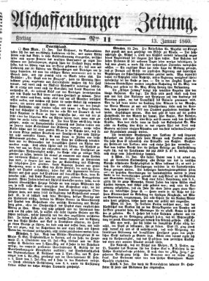 Aschaffenburger Zeitung Freitag 13. Januar 1860
