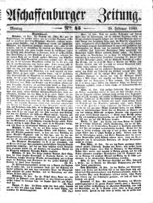 Aschaffenburger Zeitung Montag 20. Februar 1860