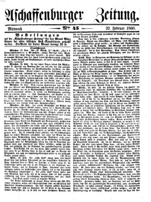 Aschaffenburger Zeitung Mittwoch 22. Februar 1860