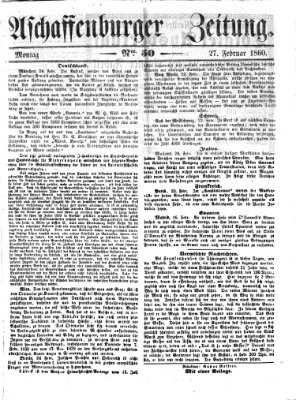 Aschaffenburger Zeitung Montag 27. Februar 1860