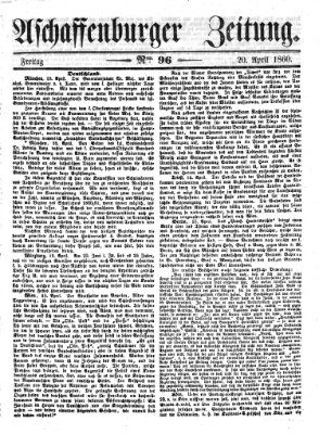 Aschaffenburger Zeitung Freitag 20. April 1860