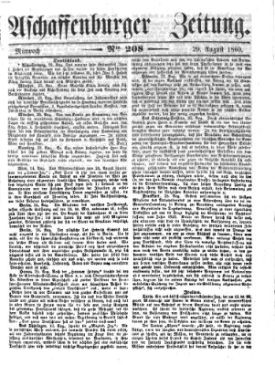 Aschaffenburger Zeitung Mittwoch 29. August 1860