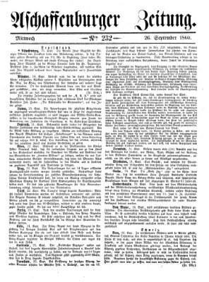 Aschaffenburger Zeitung Mittwoch 26. September 1860