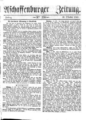 Aschaffenburger Zeitung Freitag 26. Oktober 1860