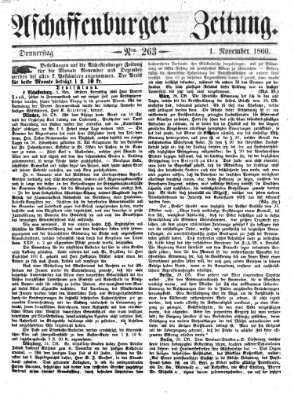 Aschaffenburger Zeitung Donnerstag 1. November 1860