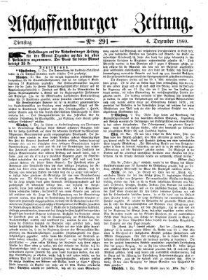 Aschaffenburger Zeitung Dienstag 4. Dezember 1860