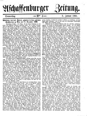 Aschaffenburger Zeitung Donnerstag 3. Januar 1861