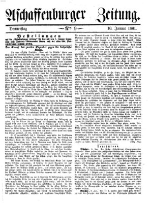 Aschaffenburger Zeitung Donnerstag 10. Januar 1861