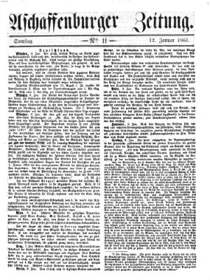 Aschaffenburger Zeitung Samstag 12. Januar 1861