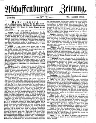 Aschaffenburger Zeitung Samstag 26. Januar 1861