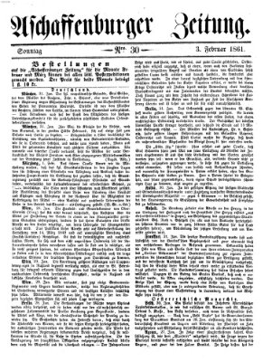 Aschaffenburger Zeitung Sonntag 3. Februar 1861
