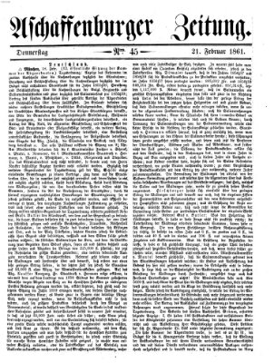 Aschaffenburger Zeitung Donnerstag 21. Februar 1861