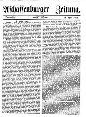 Aschaffenburger Zeitung Donnerstag 11. April 1861