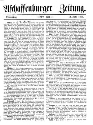 Aschaffenburger Zeitung Donnerstag 13. Juni 1861