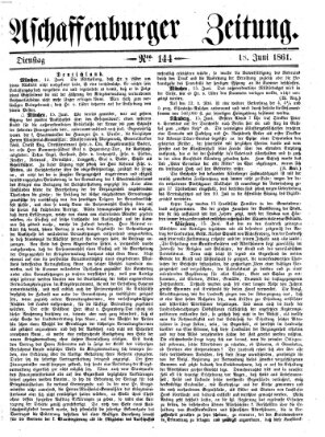 Aschaffenburger Zeitung Dienstag 18. Juni 1861