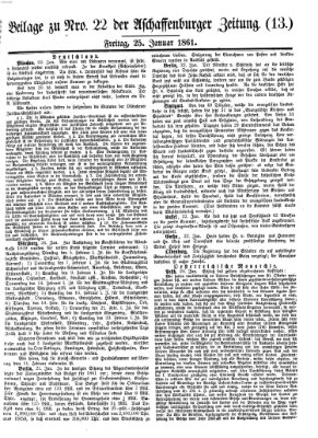 Aschaffenburger Zeitung Freitag 25. Januar 1861