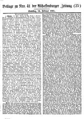 Aschaffenburger Zeitung Samstag 16. Februar 1861