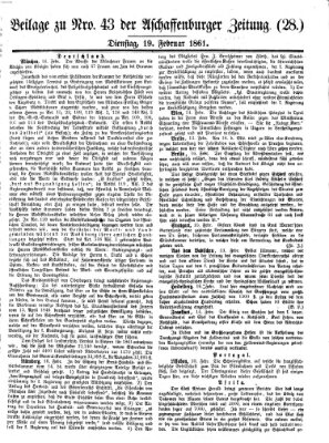 Aschaffenburger Zeitung Dienstag 19. Februar 1861