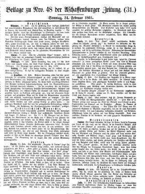 Aschaffenburger Zeitung Sonntag 24. Februar 1861