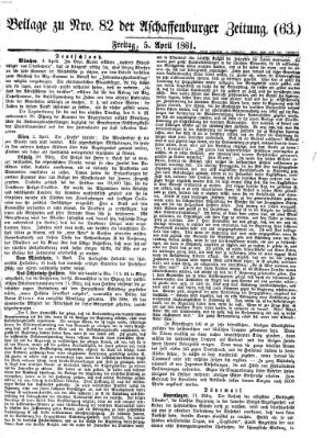 Aschaffenburger Zeitung Freitag 5. April 1861