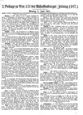 Aschaffenburger Zeitung Montag 3. Juni 1861