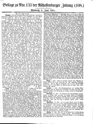 Aschaffenburger Zeitung Mittwoch 5. Juni 1861