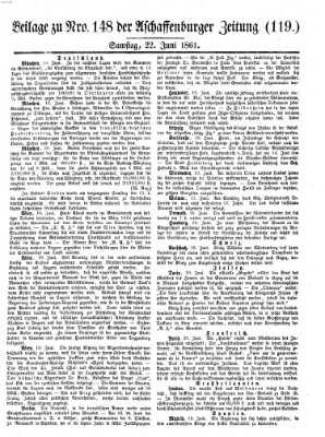 Aschaffenburger Zeitung Samstag 22. Juni 1861