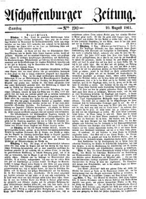 Aschaffenburger Zeitung Samstag 10. August 1861