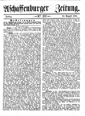 Aschaffenburger Zeitung Freitag 30. August 1861