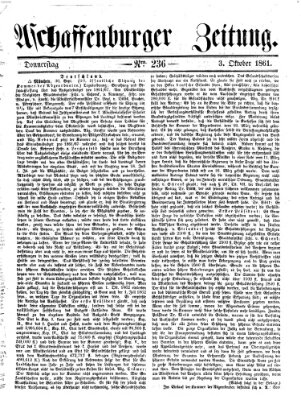 Aschaffenburger Zeitung Donnerstag 3. Oktober 1861