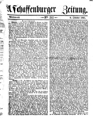 Aschaffenburger Zeitung Mittwoch 9. Oktober 1861