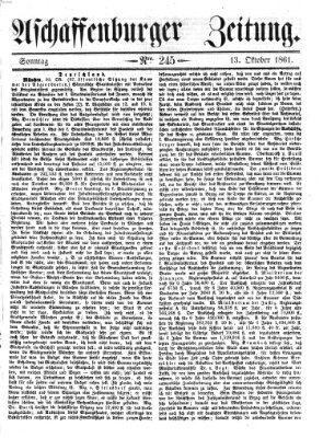 Aschaffenburger Zeitung Sonntag 13. Oktober 1861