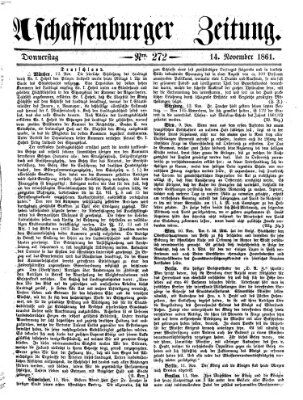 Aschaffenburger Zeitung Donnerstag 14. November 1861