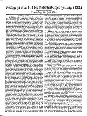 Aschaffenburger Zeitung Donnerstag 11. Juli 1861