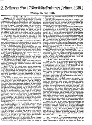 Aschaffenburger Zeitung Montag 22. Juli 1861