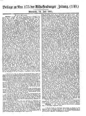 Aschaffenburger Zeitung Mittwoch 24. Juli 1861