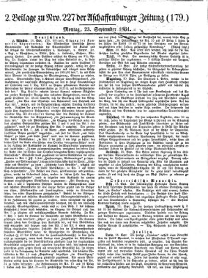 Aschaffenburger Zeitung Montag 23. September 1861
