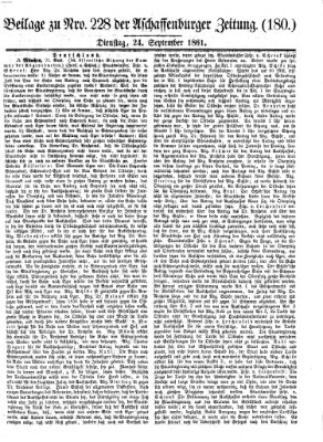Aschaffenburger Zeitung Dienstag 24. September 1861