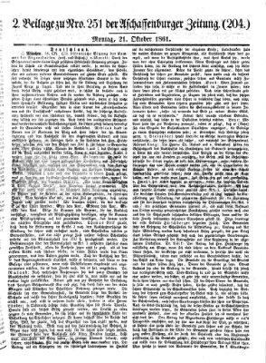 Aschaffenburger Zeitung Montag 21. Oktober 1861