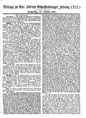 Aschaffenburger Zeitung Donnerstag 31. Oktober 1861