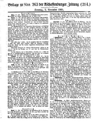 Aschaffenburger Zeitung Sonntag 3. November 1861