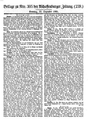 Aschaffenburger Zeitung Sonntag 22. Dezember 1861
