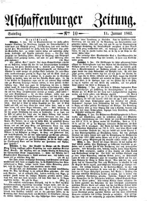 Aschaffenburger Zeitung Samstag 11. Januar 1862