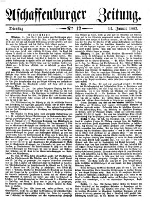 Aschaffenburger Zeitung Dienstag 14. Januar 1862