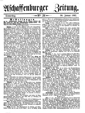 Aschaffenburger Zeitung Donnerstag 30. Januar 1862