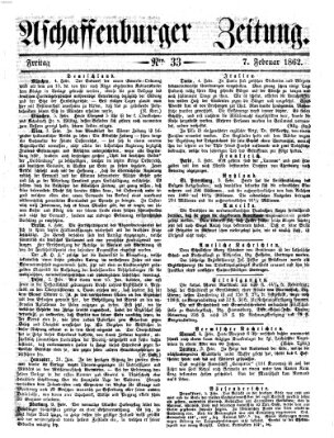 Aschaffenburger Zeitung Freitag 7. Februar 1862