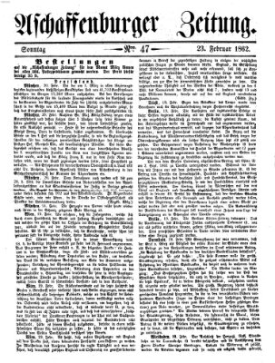 Aschaffenburger Zeitung Sonntag 23. Februar 1862