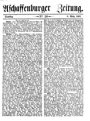 Aschaffenburger Zeitung Samstag 8. März 1862
